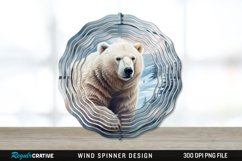 Winter Bear Wind Spinner Sublimation PNG Design Product Image 1