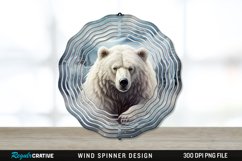 Winter Bear Wind Spinner Sublimation PNG Design Product Image 1
