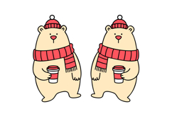 Winter Bear Earrings Laser Cut SVG Template, Ornament Design Product Image 2