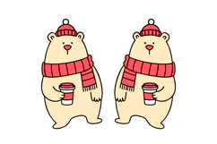 Winter Bear Earrings Laser Cut SVG Template, Ornament Design Product Image 2