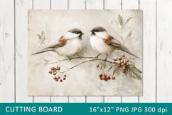 Vintage Winter Birds Cutting Board Product Image 1