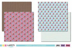 Pink winter paper with baskets blankets and hot water bottles