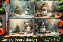 Vintage winter snowman Cutting Board PNG Design Product Image 1