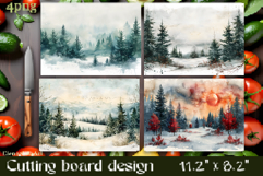 Vintage winter forest Cutting Board PNG Design Product Image 1
