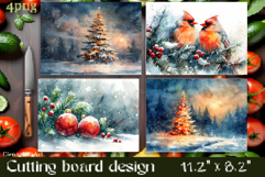 Vintage winter forest Cutting Board PNG Design Product Image 1