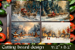 Vintage winter forest Cutting Board PNG Design Product Image 1