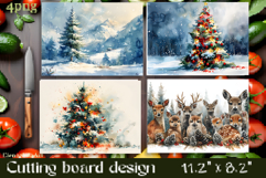 Vintage winter forest Cutting Board PNG Design Product Image 1