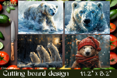 Vintage winter forest animal Cutting Board PNG Design Product Image 1