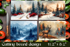 Vintage winter forest Cutting Board PNG Design Product Image 1