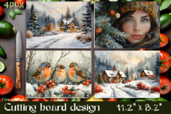 Vintage winter forest Cutting Board PNG Design Product Image 1