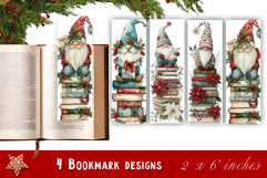 Retro Christmas Gnome Bookmarks PNG Printable | Vintage Product Image 1