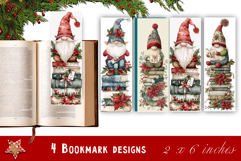 Retro Christmas Gnome Bookmarks PNG Printable | Vintage Product Image 1