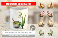 Winter Botanicals Brews Mug Wrap Product Image 1