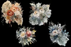 Watercolor Christmas Flowers Clipart Product Image 3
