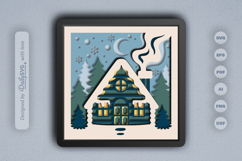 Winter Cabin at the Forest Layered Papercut Product Image 1