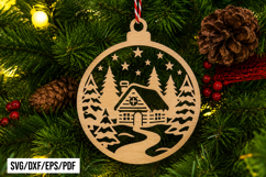 Winter Cabin Christmas Ornament Laser Cut Product Image 1