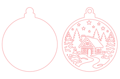 Winter Cabin Christmas Ornament Laser Cut Product Image 2