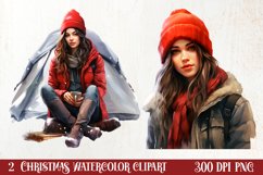 Winter Camping Sublimation Clipart, Christmas PNG Product Image 1