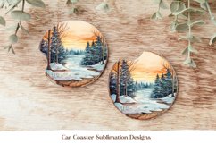 Winter Car Coaster Sublimation  Christmas Coasters Png
