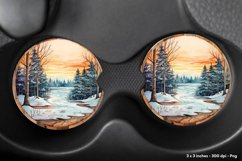 Winter Car Coaster Sublimation  Christmas Coasters Png