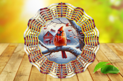 Winter Cardinal Wind Spinner PNG Sublimation Design Product Image 1