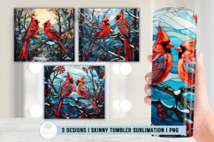 Winter Cardinal Birds Tumbler Sublimation Product Image 1