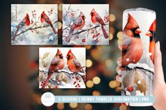 Winter Cardinal Birds Tumbler Sublimation Bundle Product Image 1