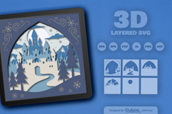 Winter Castle Layered Papercut Product Image 2