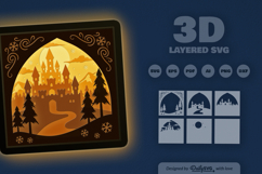 Winter Castle Layered Papercut Product Image 3