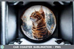 GorgeousWinter Cats Car Coaster design.