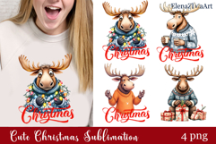 Sarcastik moose Coaster Design. Winter Coaster Sublimation Product Image 1