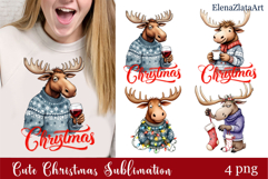 Sarcastic moose clipart. Winter clipart Sublimation Product Image 1