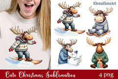 Sarcastic moose clipart. Winter clipart Sublimation Product Image 1