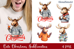 Sarcastik moose Coaster Design. Winter Coaster Sublimation Product Image 1