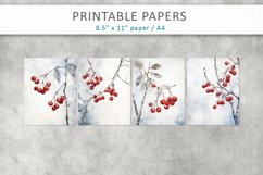 Berry Red Branch Junk Journal, printable sheet Product Image 2