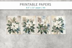 Christmas White Poinsettia Flower, Junk Journal Product Image 2