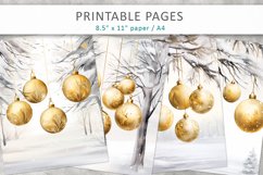 Christmas Baubles Junk Journal, Printable Pages Product Image 1