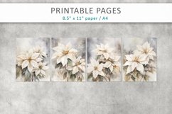 Christmas White Poinsettia Junk Journal, vintage paper Product Image 2