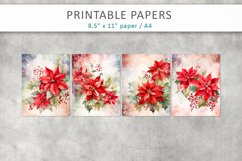 Christmas poinsettia watercolor Illustration Product Image 2