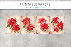 Christmas Poinsettia Flower, Junk Journal Product Image 2