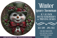 Winter Wind Spinner, Fancy Dressed Snowman Round Design, r10 Product Image 1