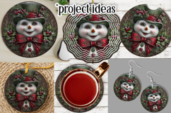 Winter Wind Spinner, Fancy Dressed Snowman Round Design, r10 Product Image 3
