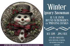 Winter Wind Spinner, Fancy Dressed Snowman Round Design, r11 Product Image 1