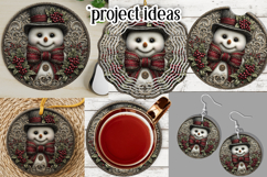 Winter Wind Spinner, Fancy Dressed Snowman Round Design, r12 Product Image 3