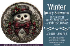 Winter Wind Spinner, Fancy Dressed Snowman Round Design, r15 Product Image 1