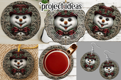 Winter Wind Spinner, Fancy Dressed Snowman Round Design, r16 Product Image 3