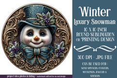 Winter Wind Spinner, Fancy Dressed Snowman Round Design, r3 Product Image 1