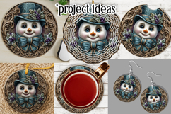 Winter Wind Spinner, Fancy Dressed Snowman Round Design, r3 Product Image 3