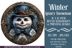 Winter Wind Spinner, Fancy Dressed Snowman Round Design, r4 Product Image 1