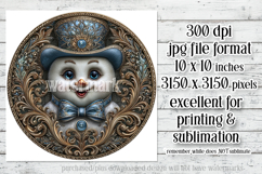 Winter Wind Spinner, Fancy Dressed Snowman Round Design, r5 Product Image 2